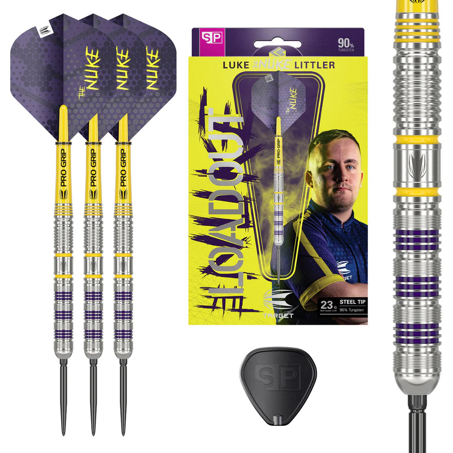 Luke Littler Loadout 90% Tungsten Swiss Point Steel Tip Darts by Target