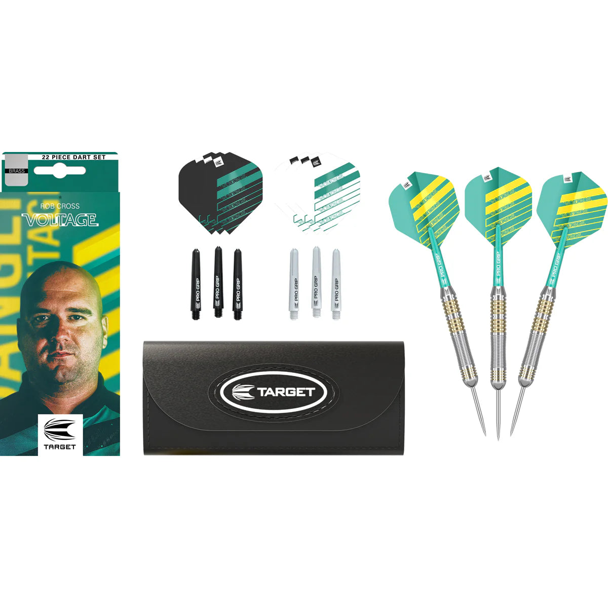 ROB CROSS BRASS STEEL TIP DARTS BY TARGET 22g