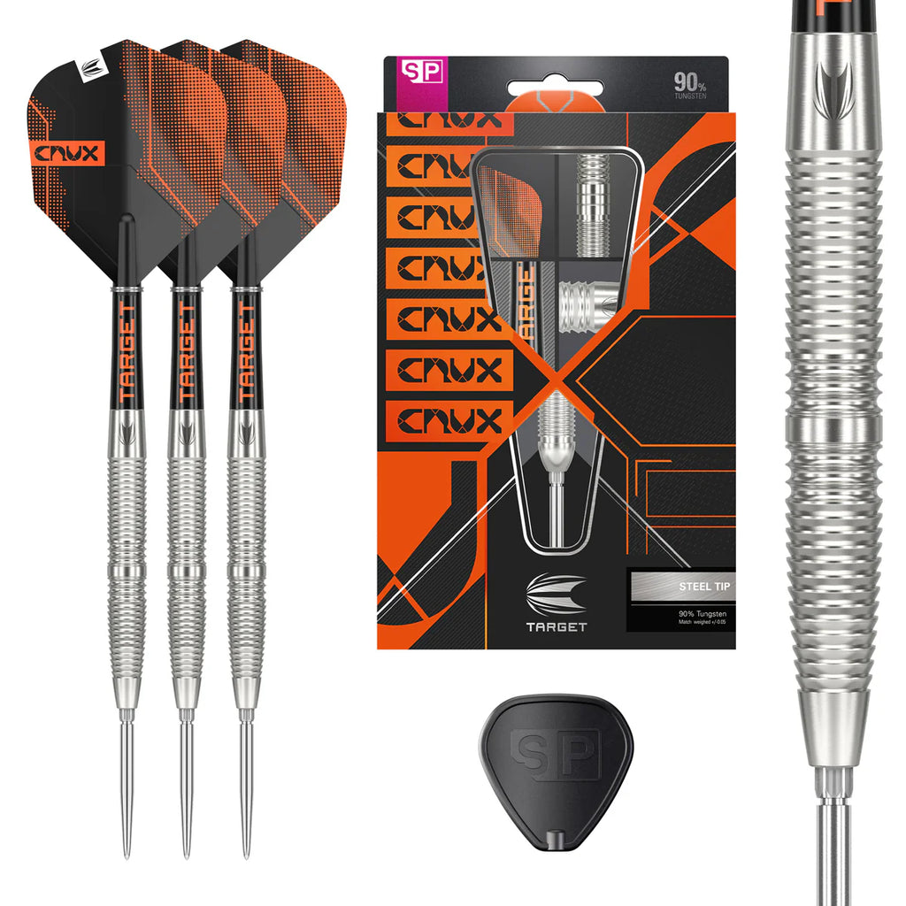 CRUX 02 90% TUNGSTEN SWISS POINT STEEL TIP DARTS BY TARGET