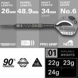 DIMITRI VAN DEN BERGH X ECHO 90% TUNGSTEN SP STEEL TIP DARTS BY TARGET