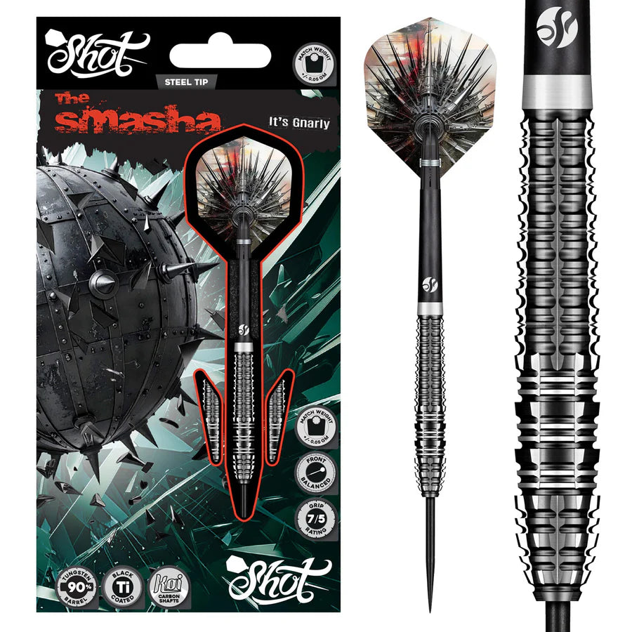 Shot Gnarly Smasha 90% Tungsten Steel Tip Darts