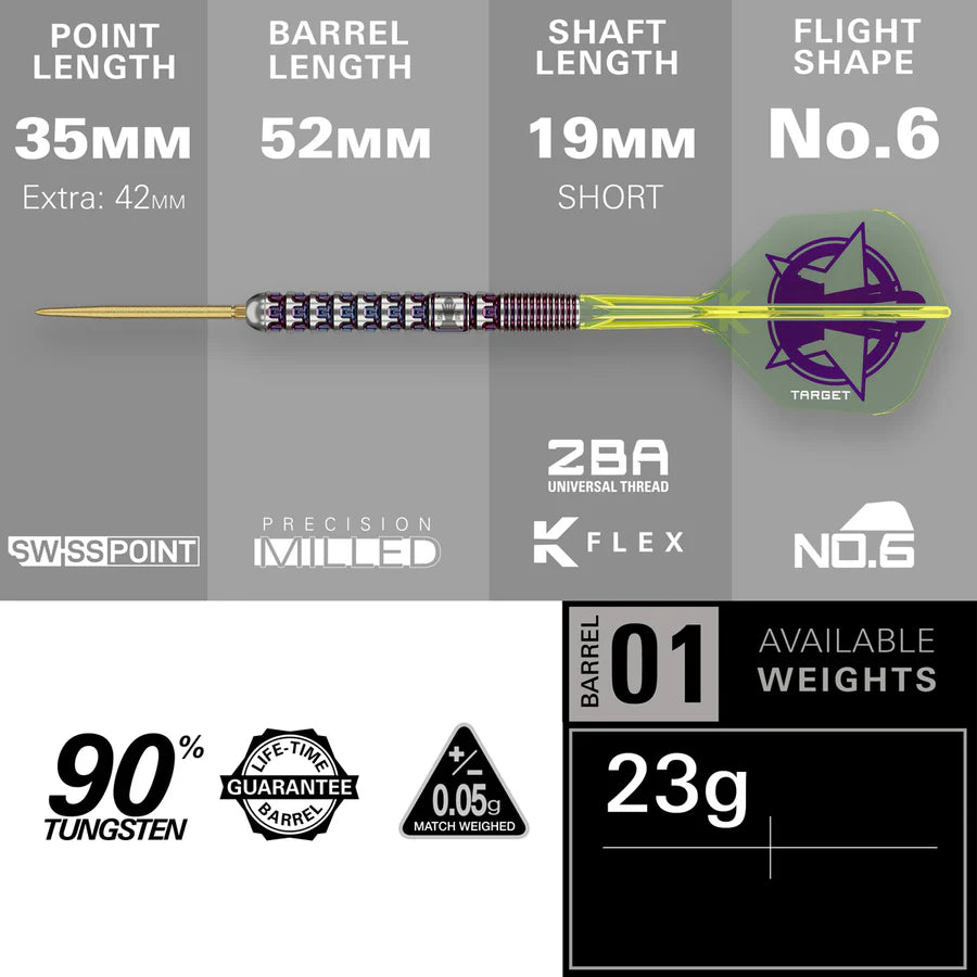 Aspinall x Echo 90% Tungsten SP Steel Tip Darts by Target