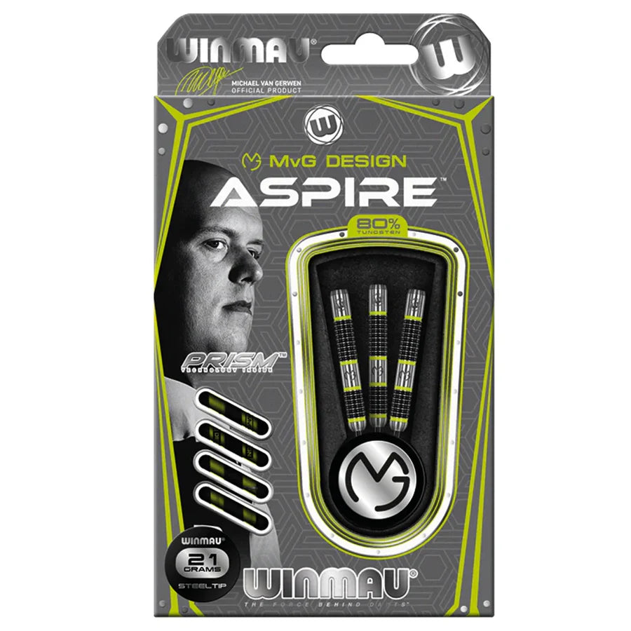 Michael Van Gerwen MVG Aspire 80% Tungsten Steel Tip Darts by Winmau